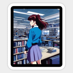 bookworm anime retro 90s aesthetic Sticker